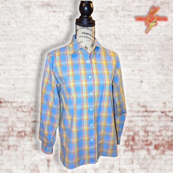 Foxcroft Nordstrom's Preppy Multicolor Button up Shirt, 6P - Picture 4 of 6